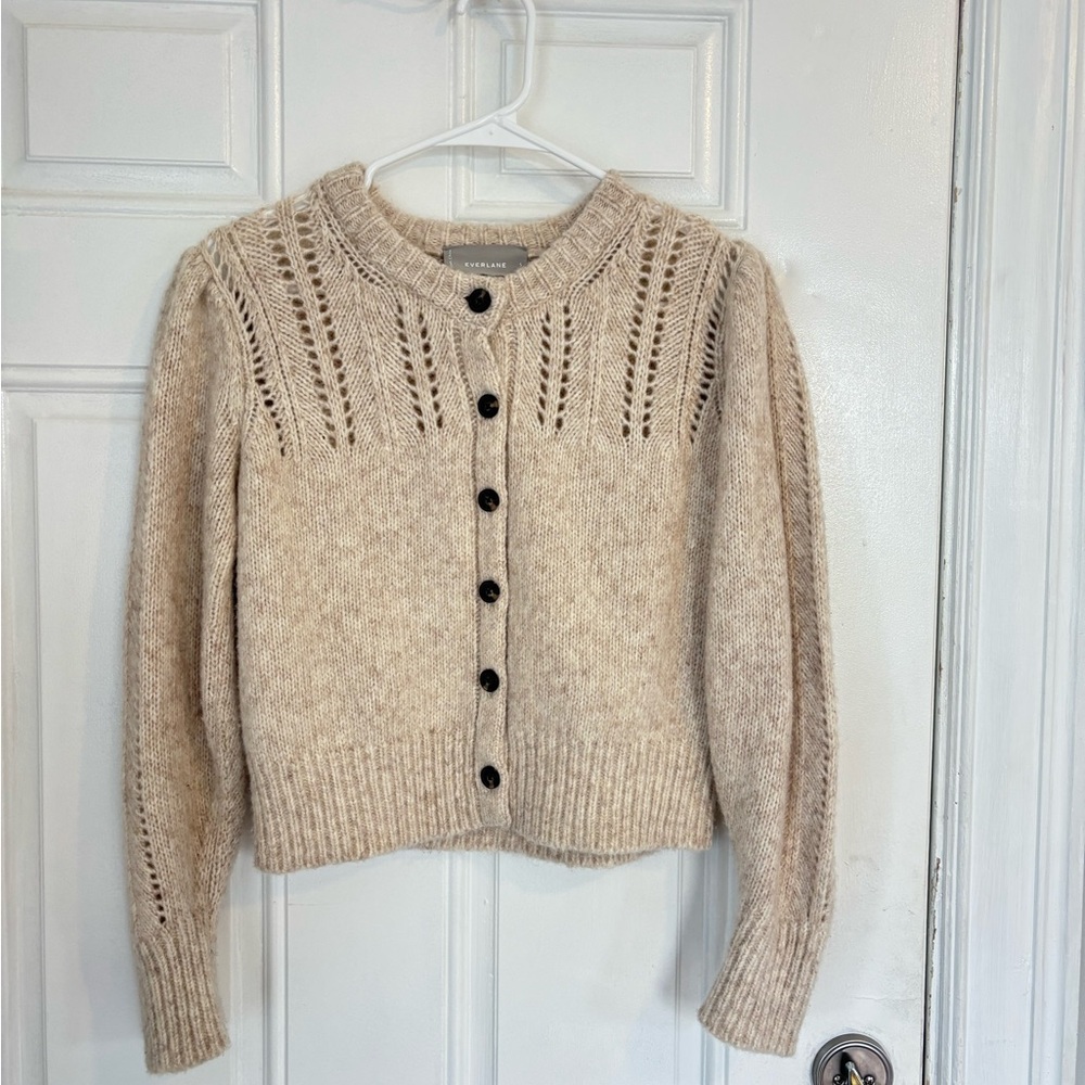 Everlane cloud cardigan in heathered oatmeal